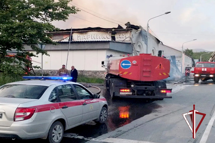 Росгвардейцы на Сахалине обеспечили порядок и сохранность имущества во время ликвидации крупного возгорания 