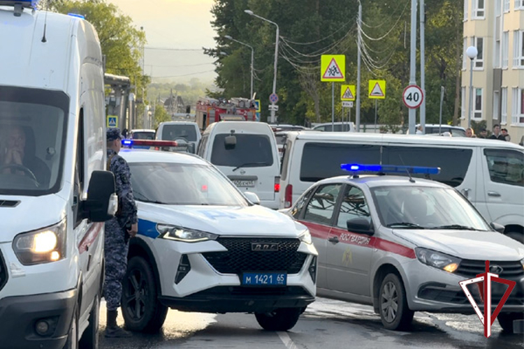 Росгвардейцы на Сахалине обеспечили порядок и сохранность имущества во время ликвидации крупного возгорания 